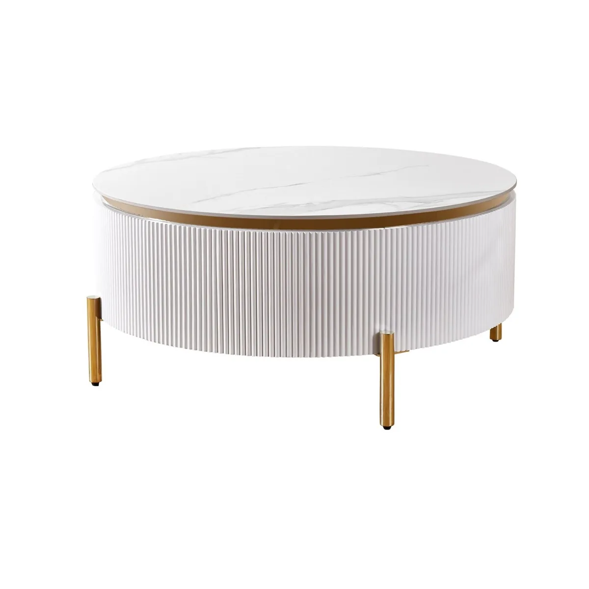 Aqua Salontafel - Wit, Keramiek, 100 Ø