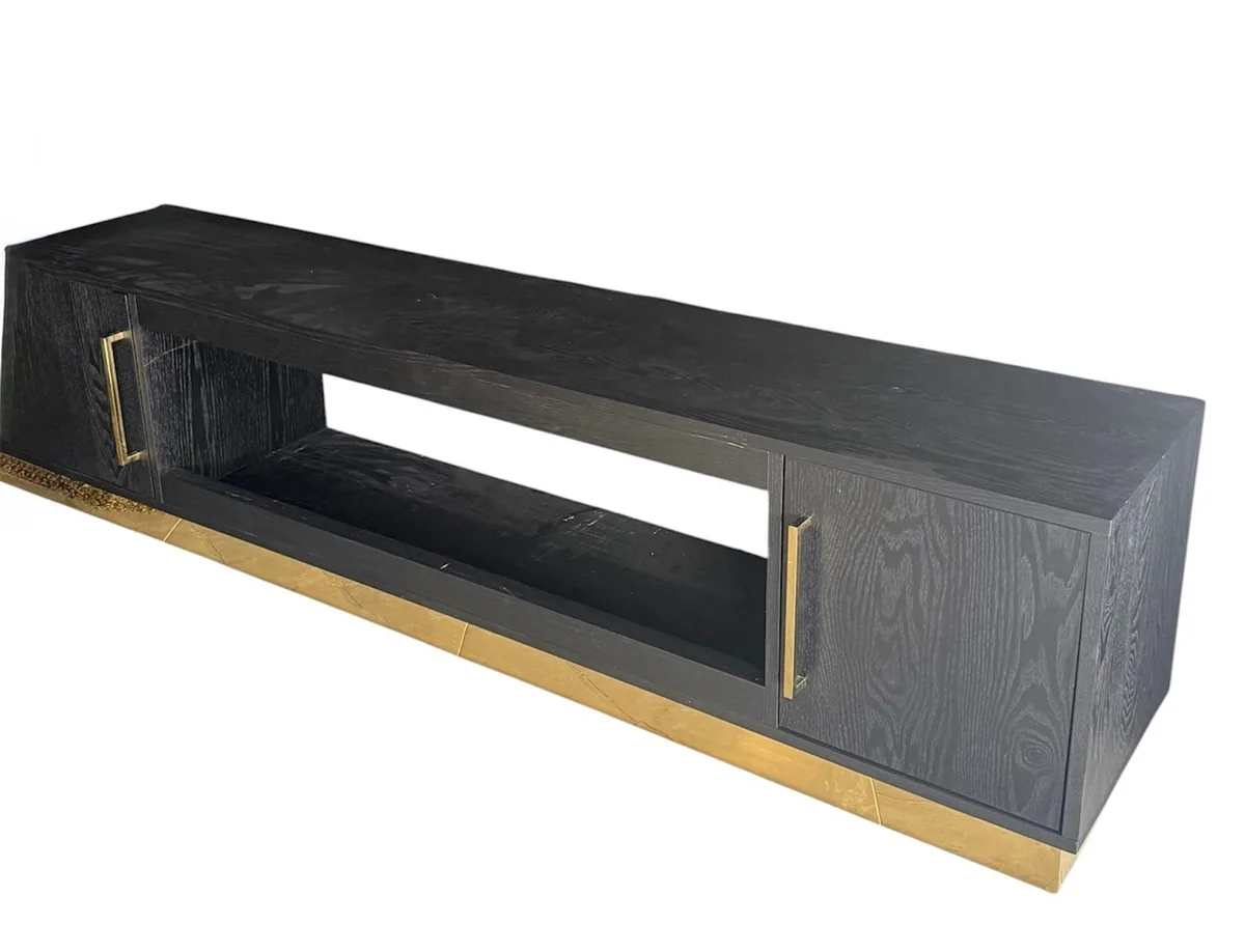 Blocci TV-meubel - Zwart, Fineer, 200X40X50
