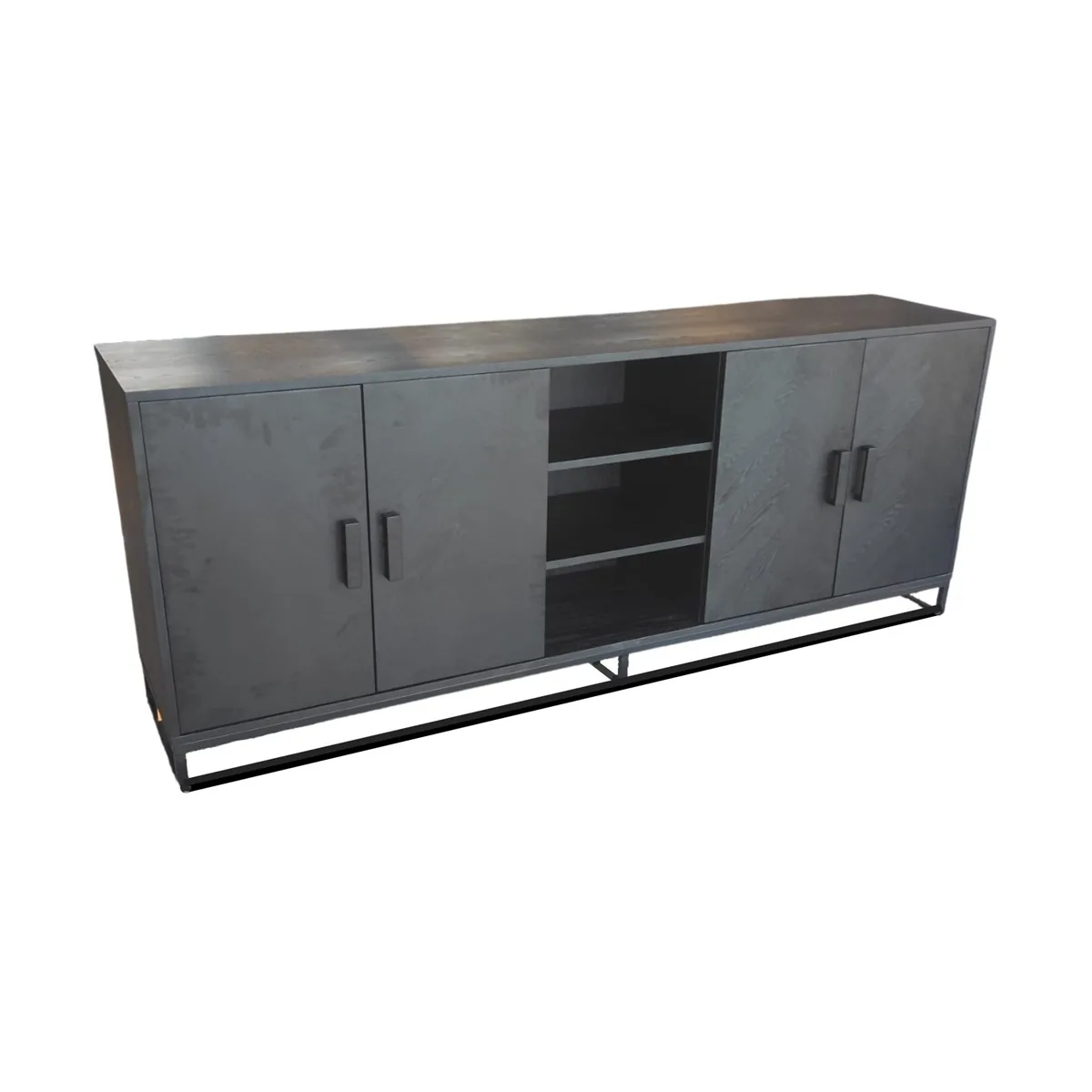 Dressoir - Zwart, Fineer, 208X45X83