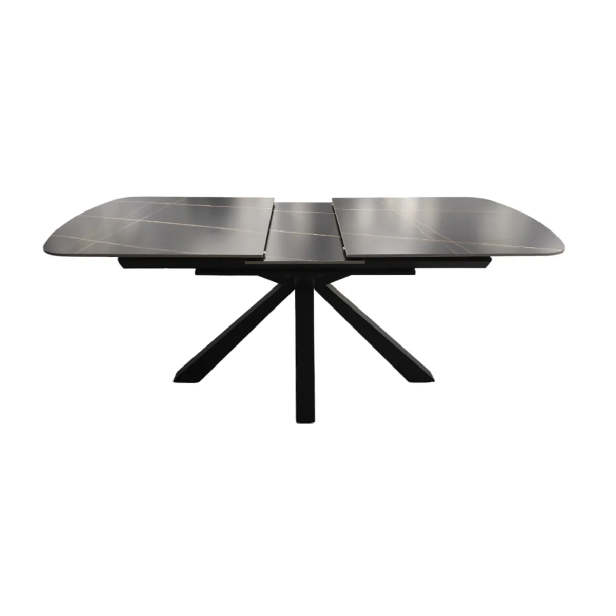 Octopus Eettafel - Zwart/Goud, Sintered stone, 160/200X90