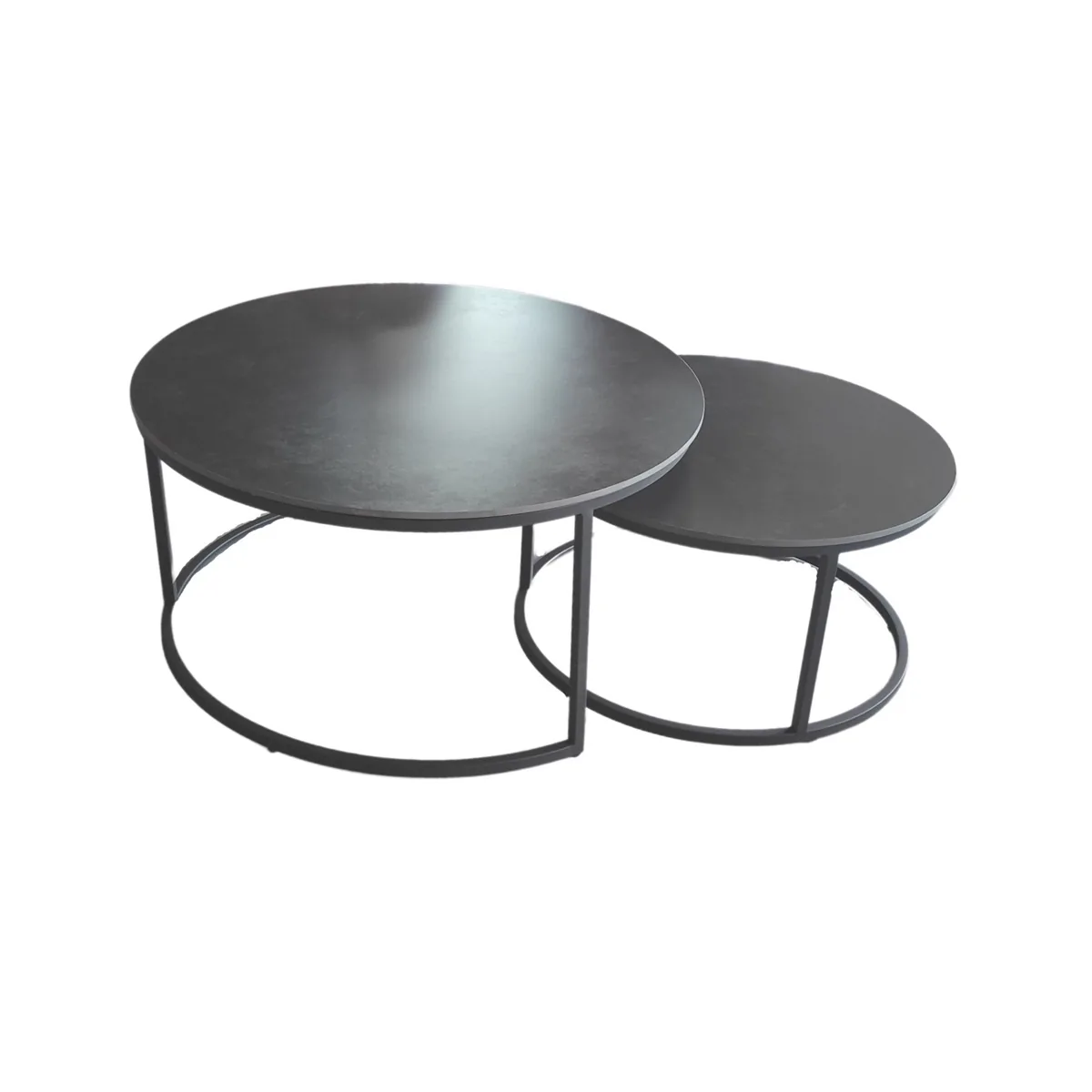 Doblo Salontafel - Donker, Sintered stone, 90/70 Ø
