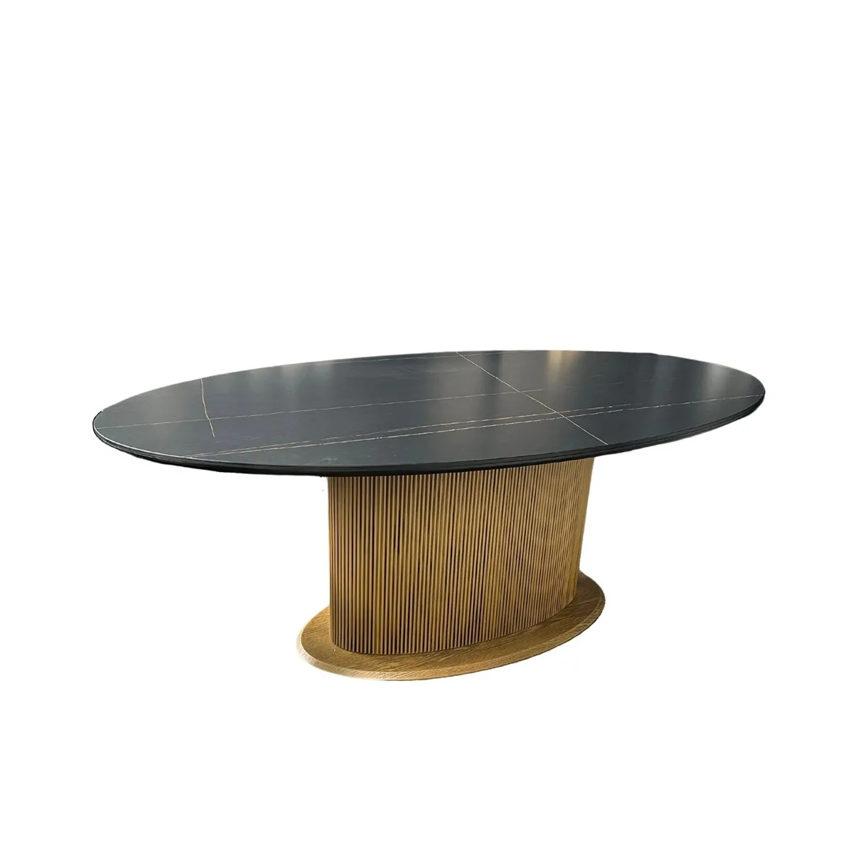 Loqum Eettafel - Zwart/Goud, Keramiek, 200X110