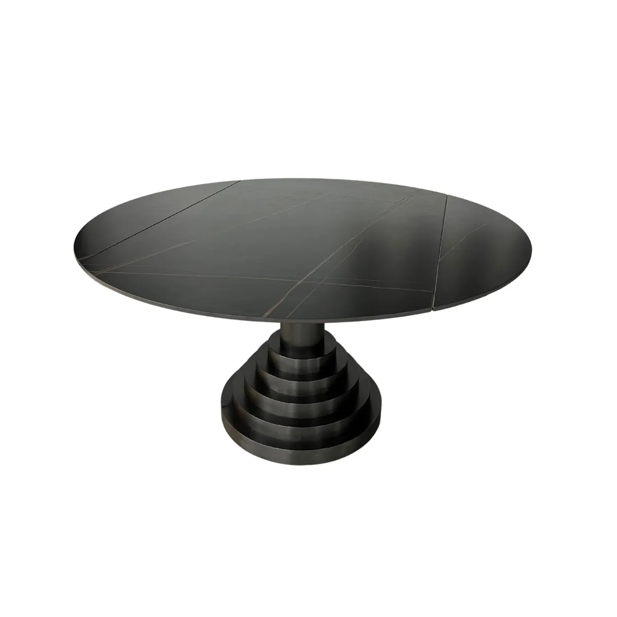 Rosella Eettafel - Zwart/Goud, Sintered stone, 135/89X75