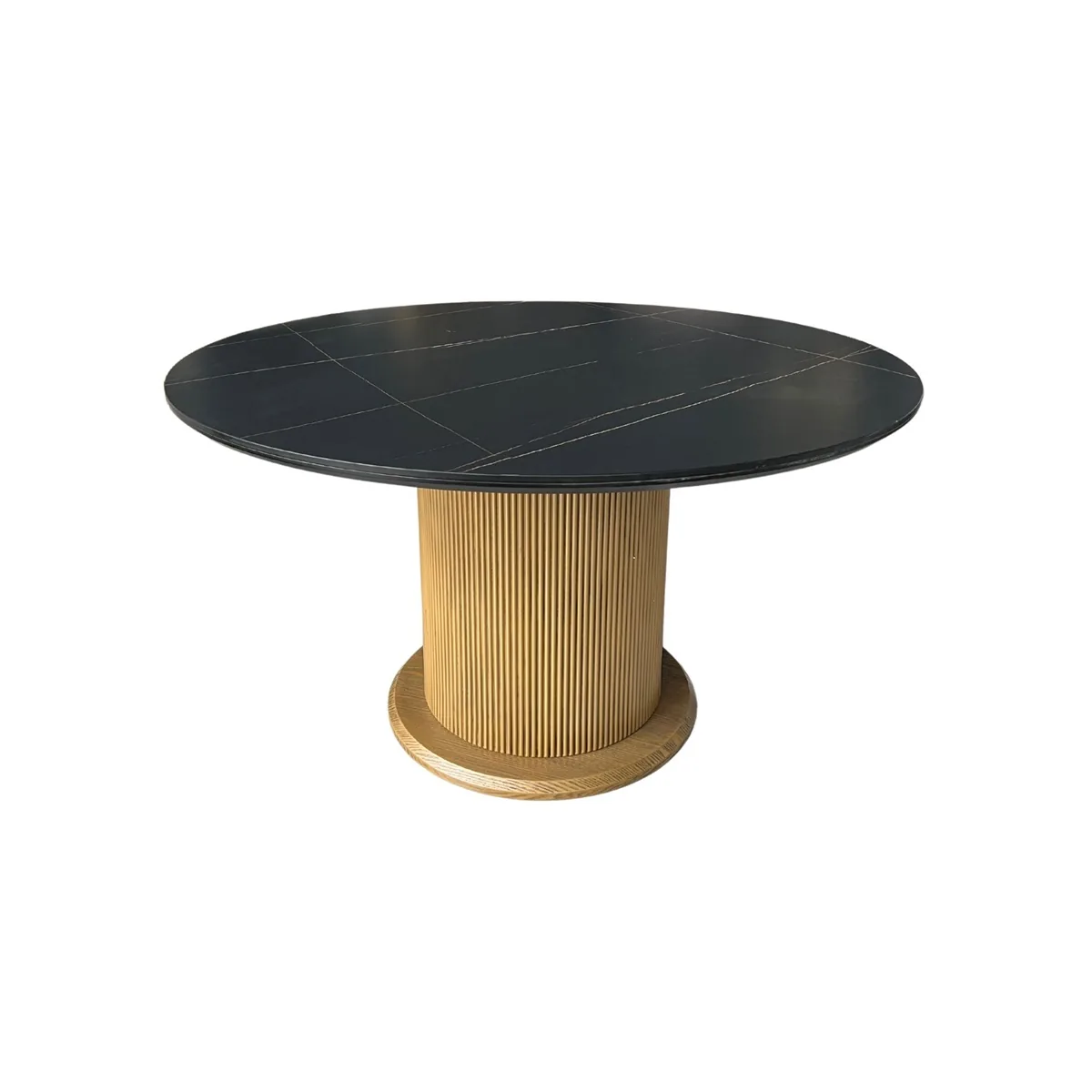 Loqum Eettafel - Zwart/Goud, Keramiek, 130 Ø
