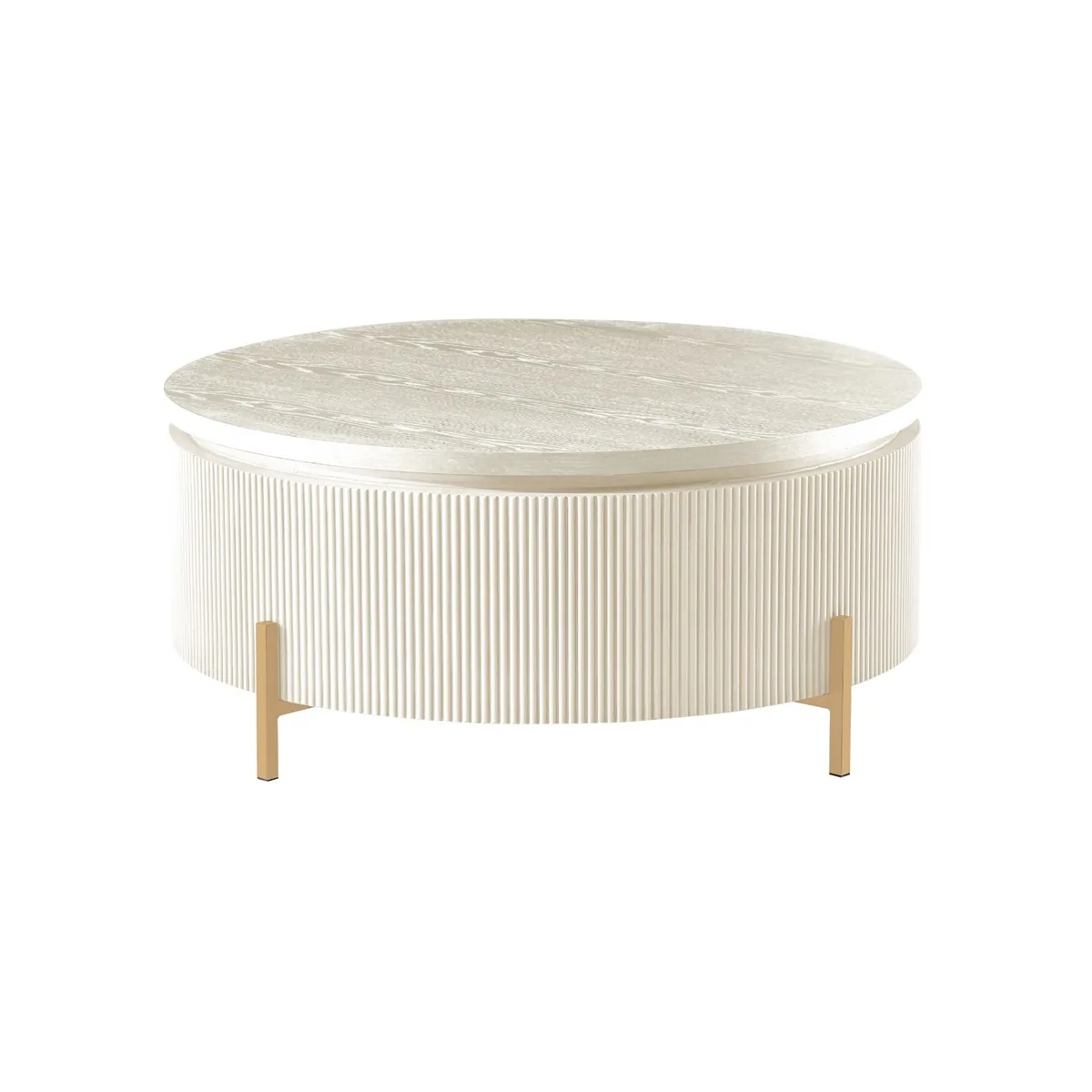 Foster Salontafel - Crème, Fineer, 100 Ø