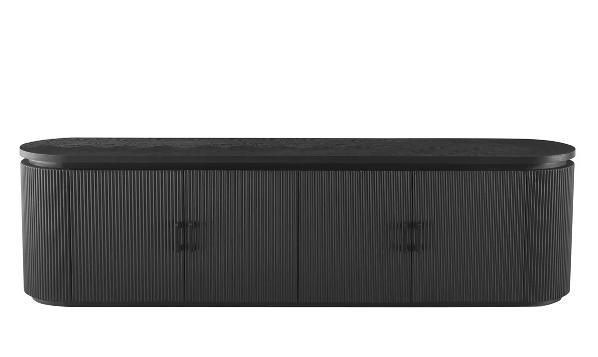Kimberly TV-meubel - Zwart, Fineer, 200X40X55