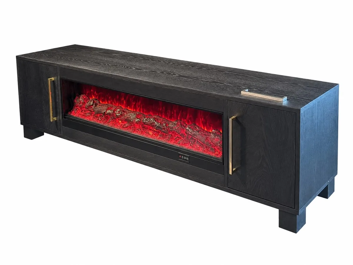 Blocci TV-meubel - Zwart, Fineer, 200X40X50