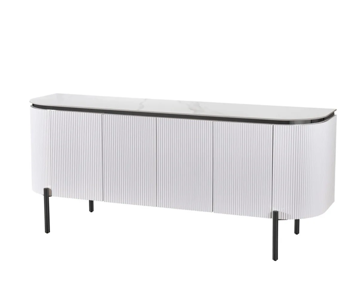 Aqua Dressoir - Wit/Zwart, Keramiek, 190X50X80