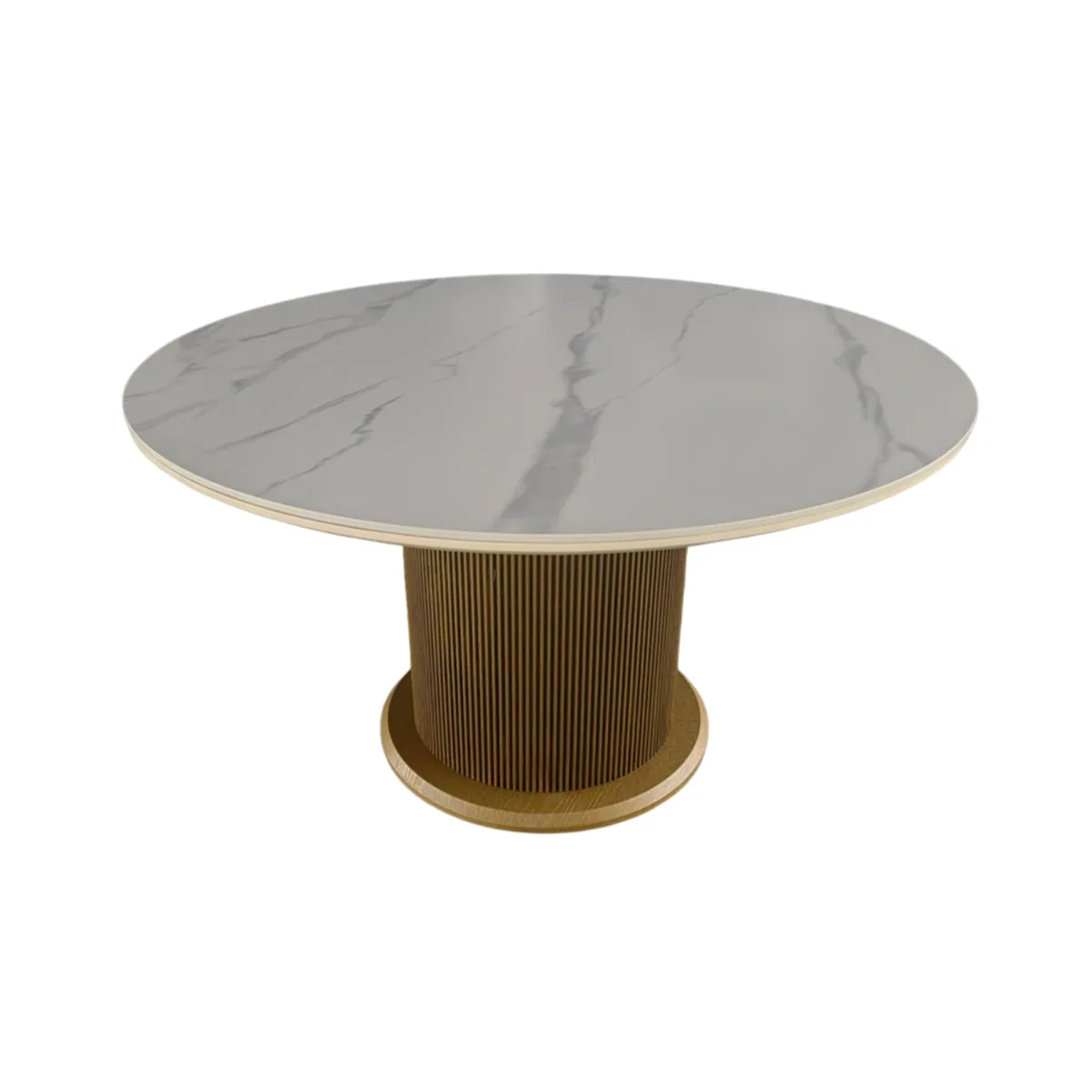 Loqum Eettafel - Wit, Keramiek, 130 Ø