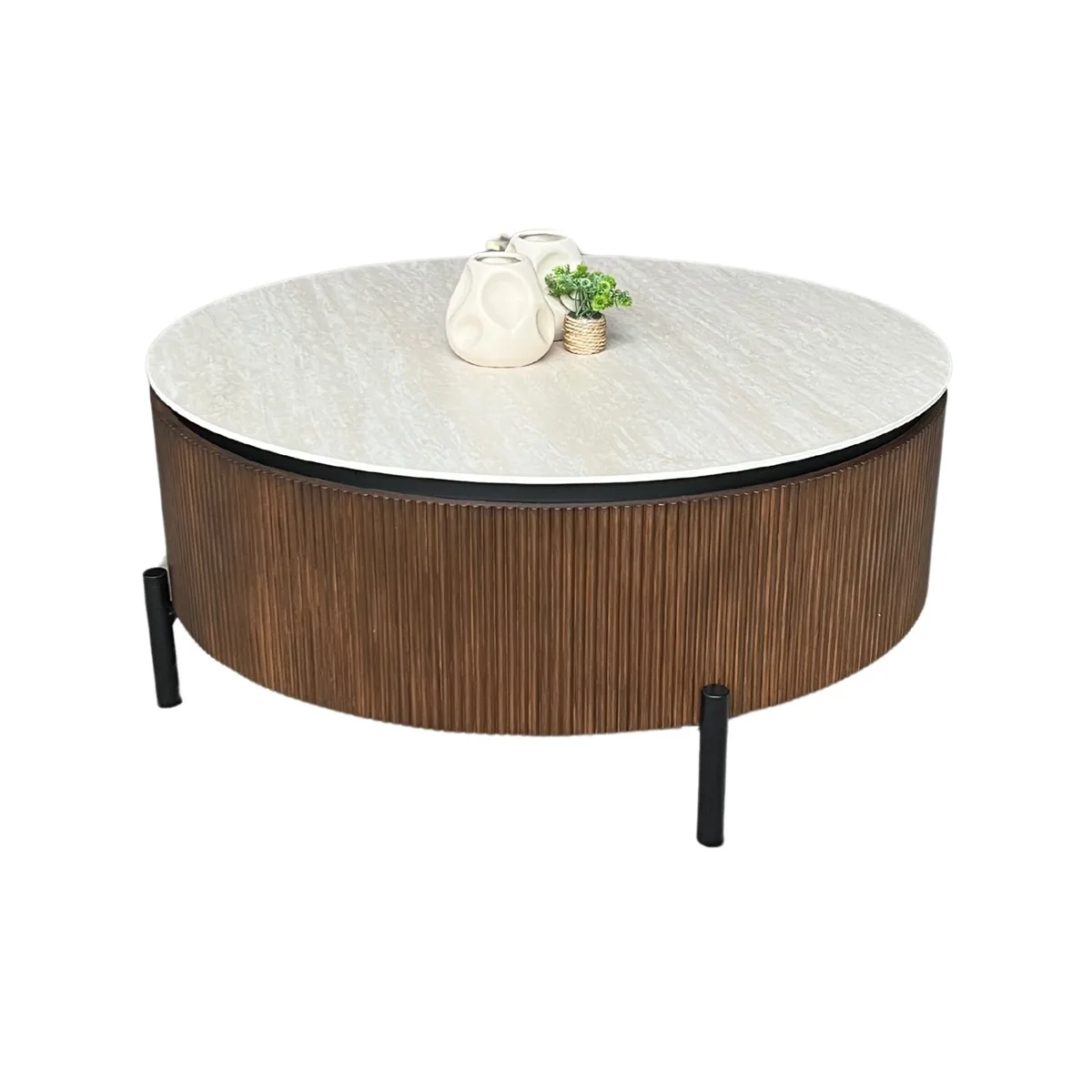 Aqua Salontafel - Bruin, Keramiek, 100 Ø