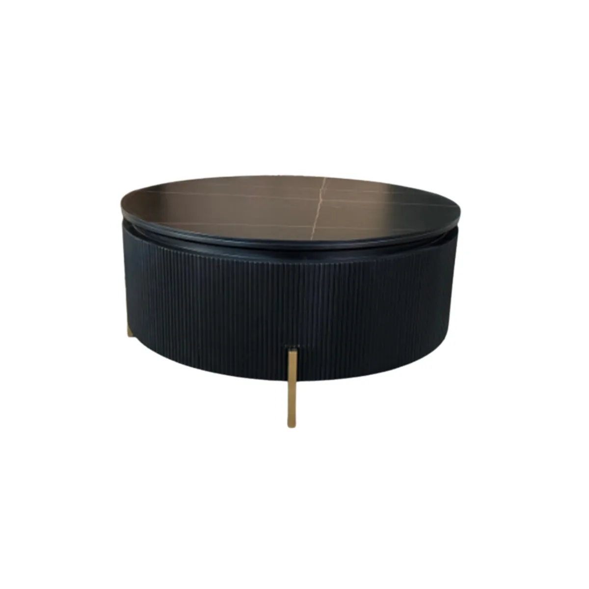 Foster Salontafel - Zwart/Goud, Sintered stone, 100 Ø