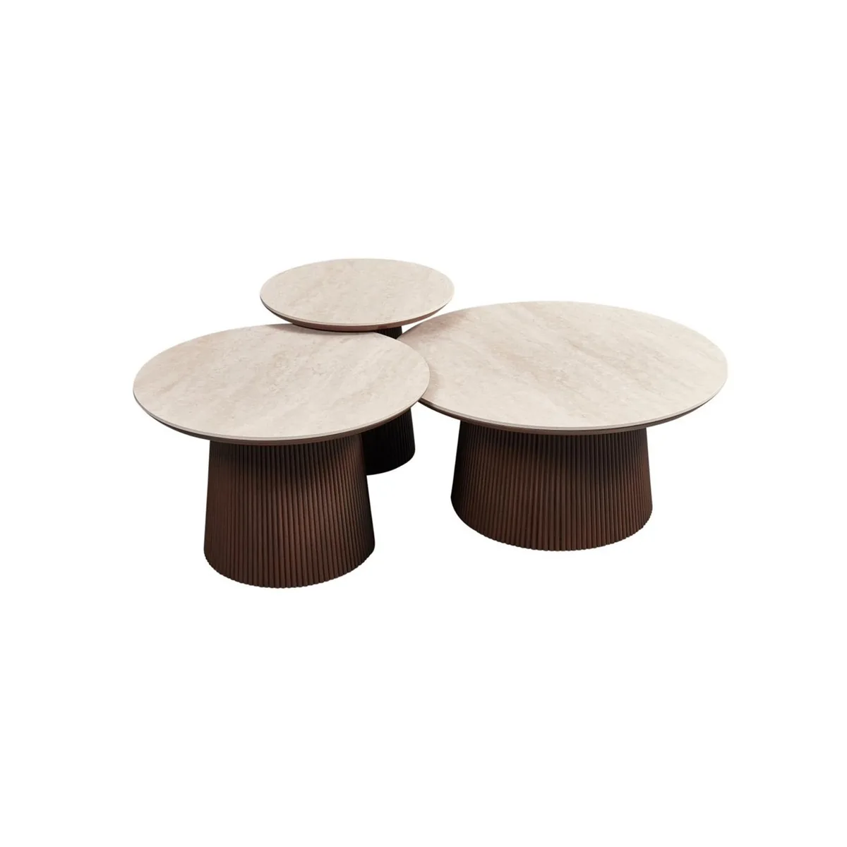 Aqua Salontafel set - Bruin, Keramiek
