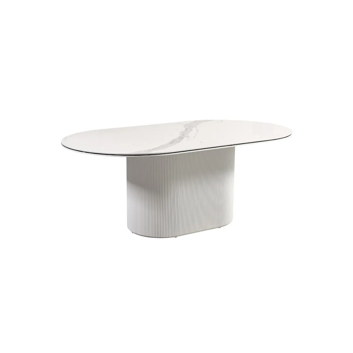 Aqua Eettafel - Wit/Zwart, Keramiek, 180X100X76