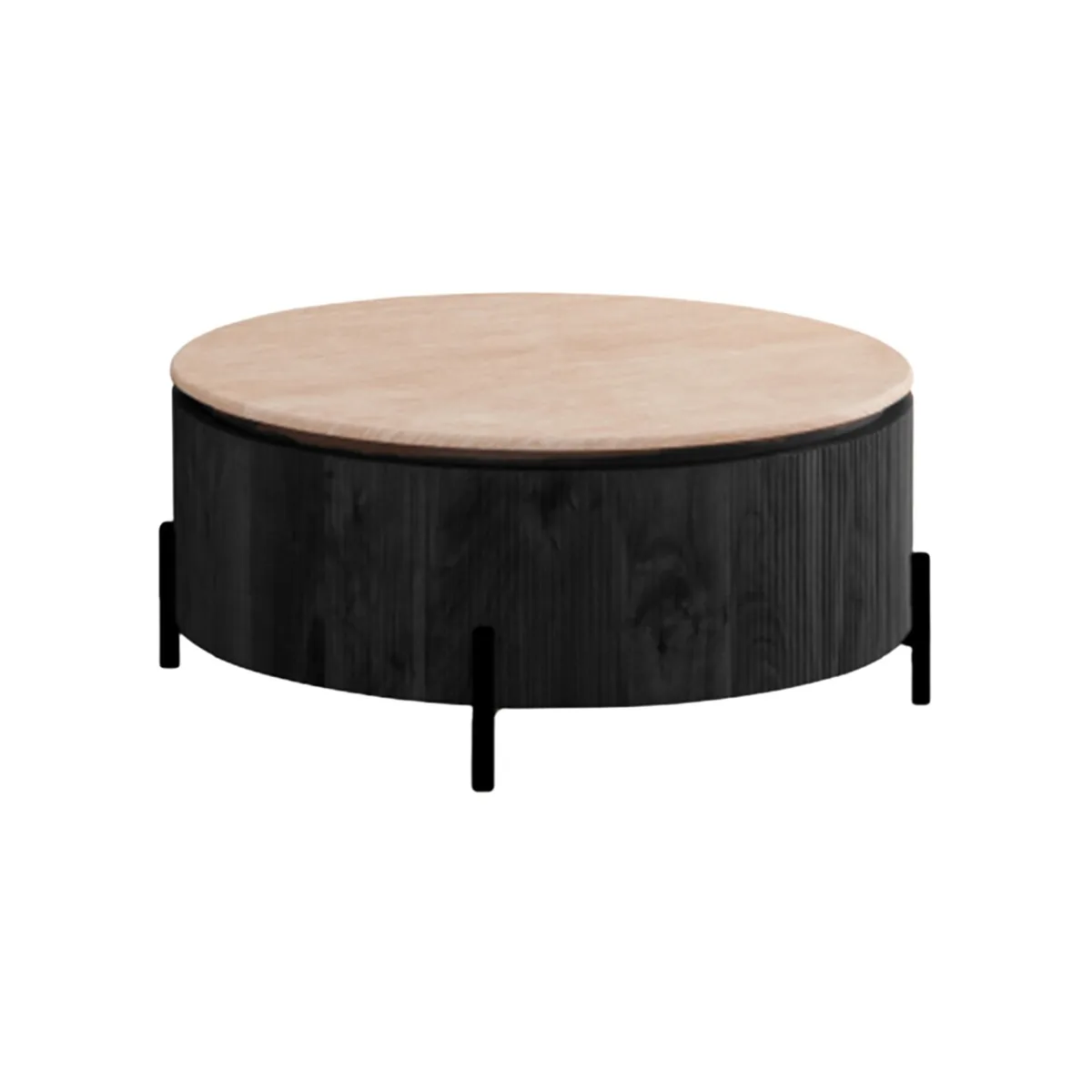 Foster Salontafel - Zwart, Flintstone, 100 Ø