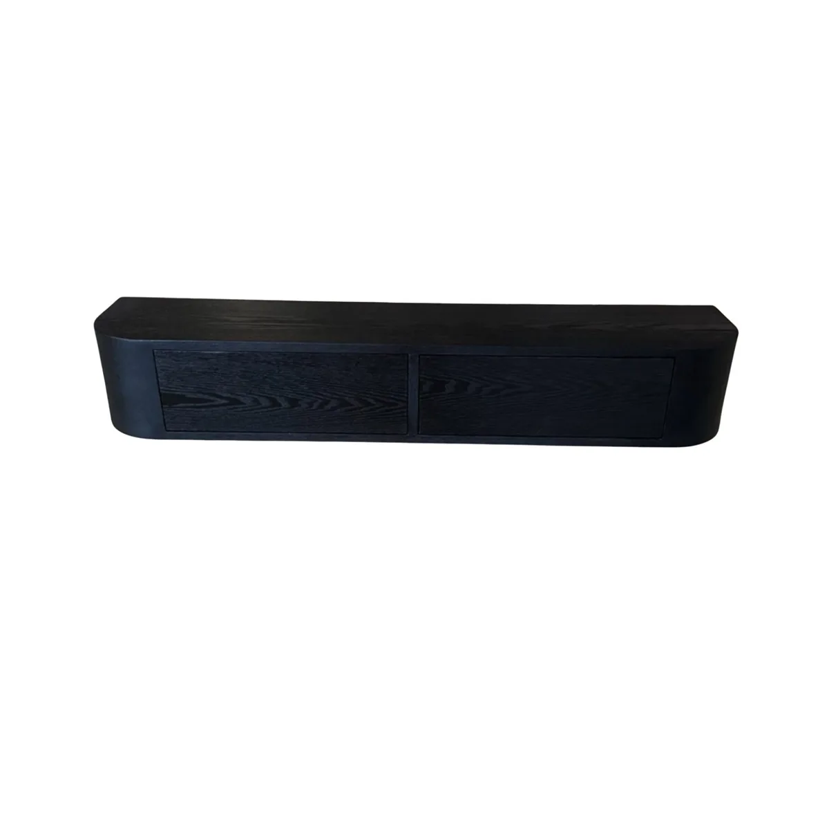 Lotus Wandkast - Zwart, Fineer, 120X24X20