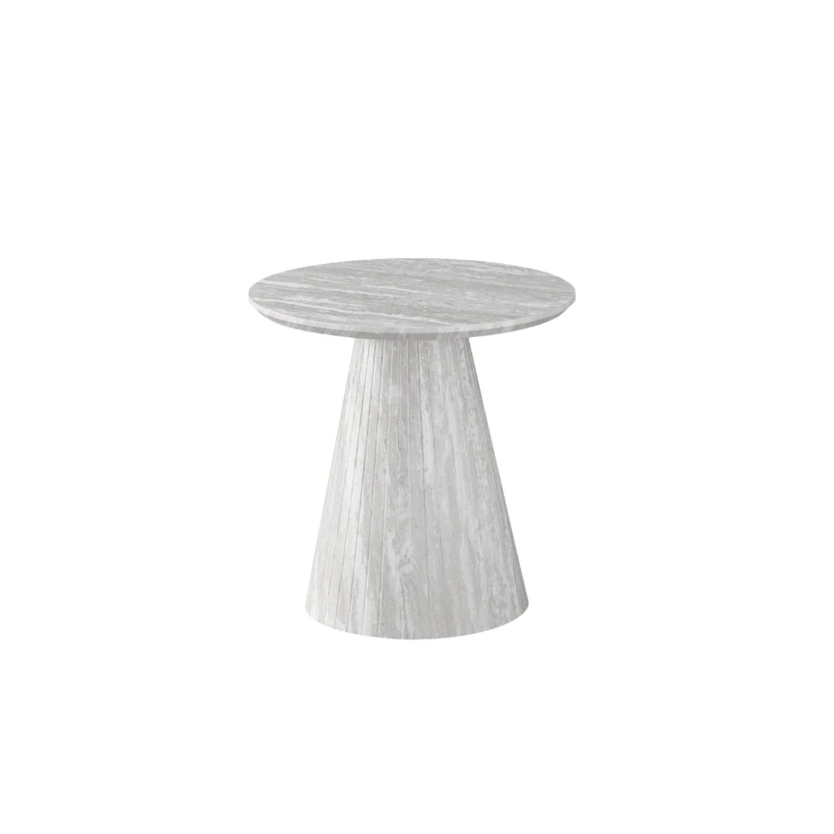 Avanos Bijzettafel - Lichtbeige, Fineer, 55 Ø