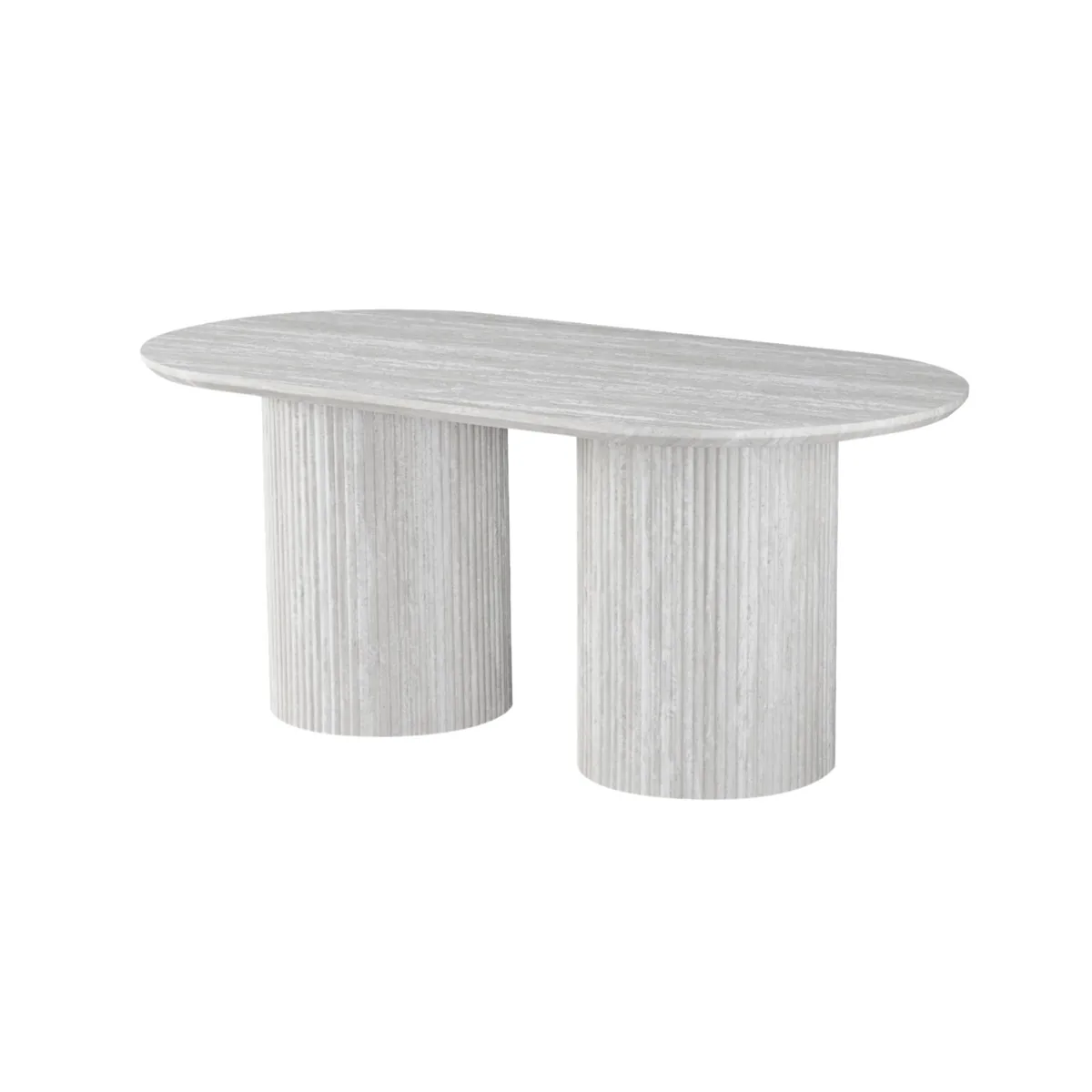 Kapadokya Eettafel - Lichtbeige, Fineer, 180X90