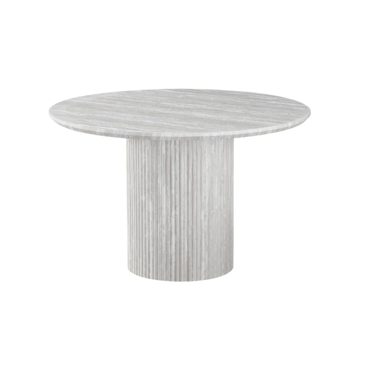 Kapadokya Eettafel - Lichtbeige, Fineer, 120 Ø