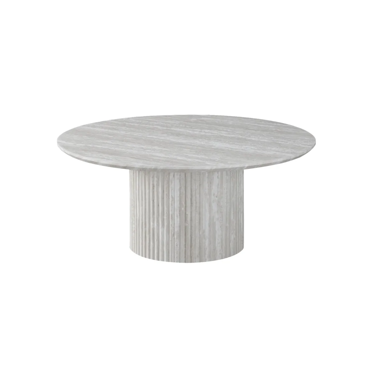 Kapadokya Salontafel - Lichtbeige, Fineer, 100 Ø