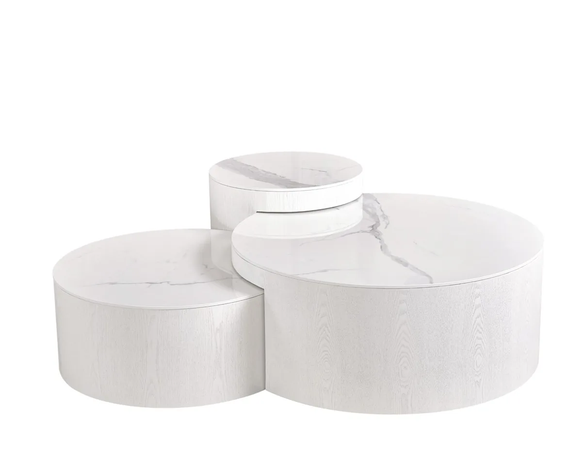 Aqua Salontafel set - Wit, Keramiek