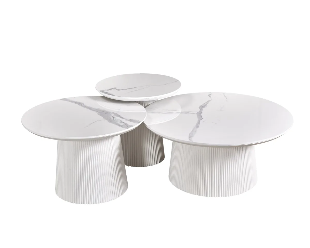 Aqua Salontafel set - Wit, Keramiek