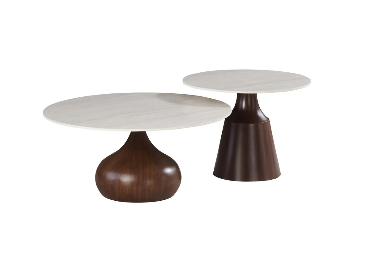 Rotate Salontafel set - Bruin, Keramiek, 90ØX45 / 65ØX55