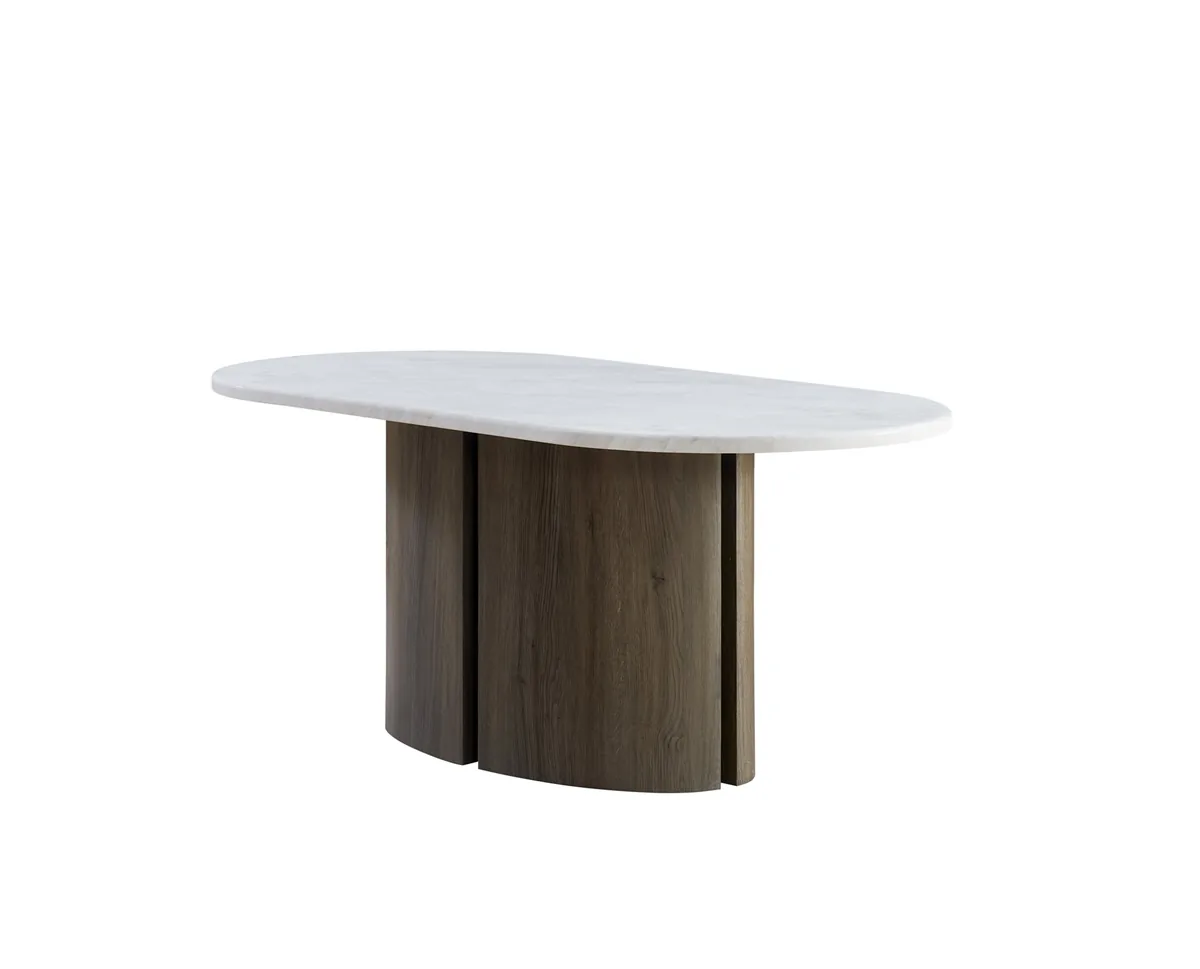 Olivia Eettafel - Wit, Marmer, 180X90X75