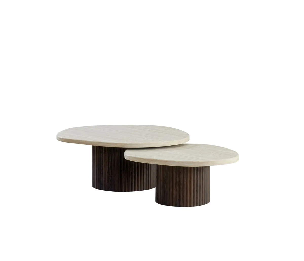Kimberly Salontafel set - Bruin, Flintstone, 2 100-90X38/80-70X33