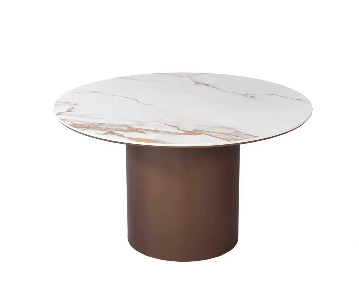 Isabella Eettafel - Wit/Goud, 130Ø